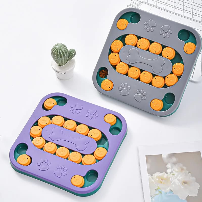 Pet Supplies: Dog Puzzle Toys, Boredom Reliever, Interactive Puzzle Feeding Dog Bowl, Food Hiding Tray