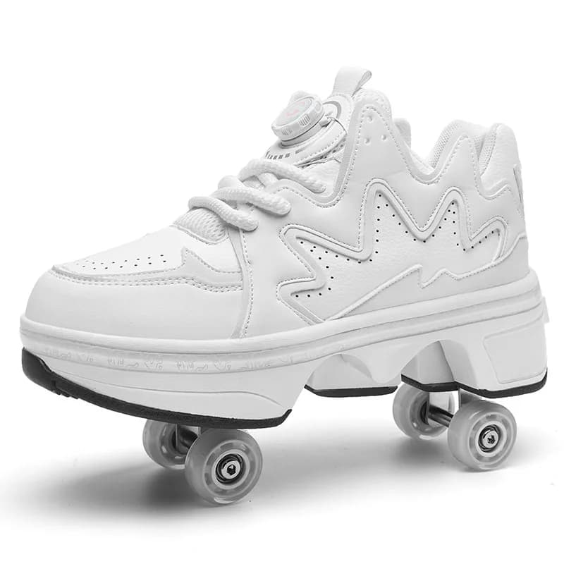 New Unisex Rotelle Pattini Model for Young, 4 Wheels Automatic Pop-up, Multifunction sneakers, Best Gift for Teenage