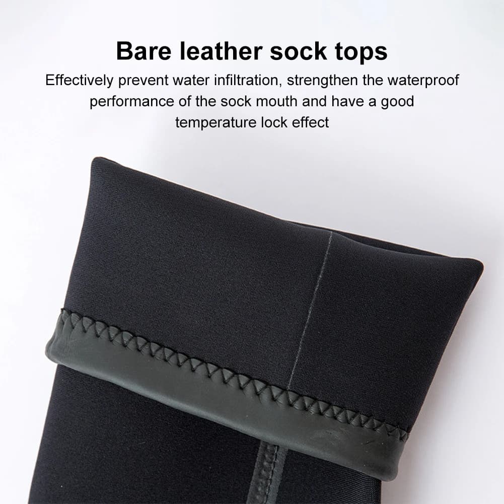3 mm long neoprene socks, waterproof, high to the knee, for diving, swimming, rafting, snorkeling and sailing
