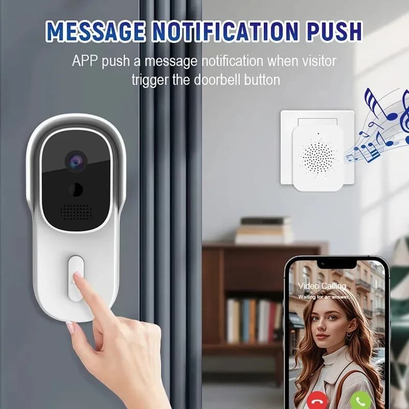 Campanello Video Intelligente Tuya con Interfono Bidirezionale, Controllo Remoto Wireless WiFi tramite App Mobile, Sorveglianza Domestica, Impermeabile IP55