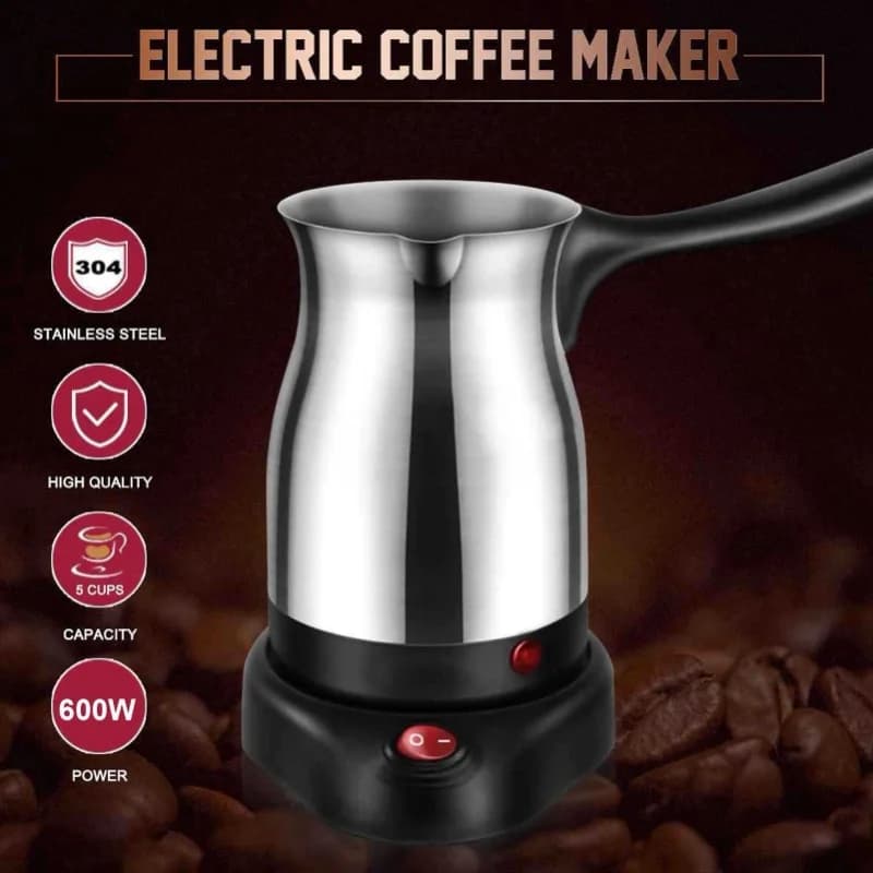 600ml Stainless Steel Electric Turkish Coffee Maker Machine For Home Kitchen