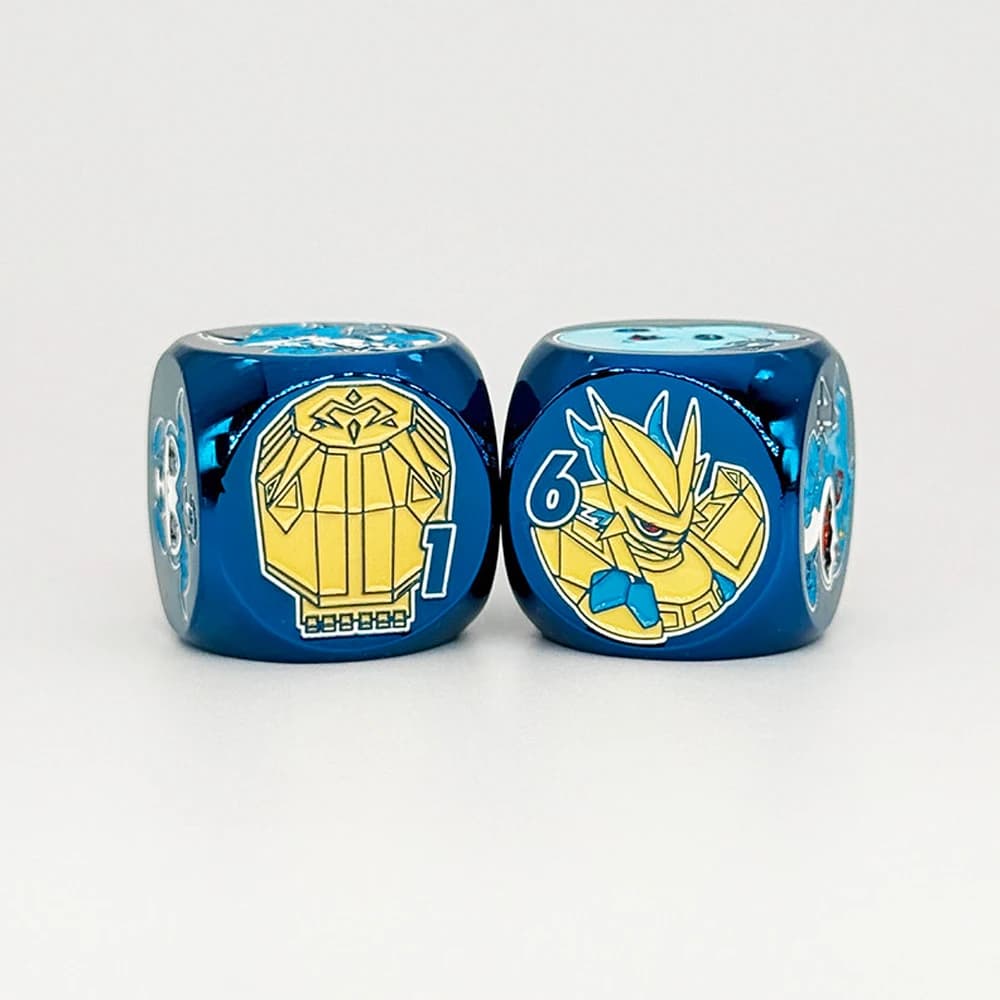 Diy Self Made Digimon Adventure Magnamon Iron Dice Metal Multi-Sided Dice One Grain Special Dice for Board Games Gift Toys