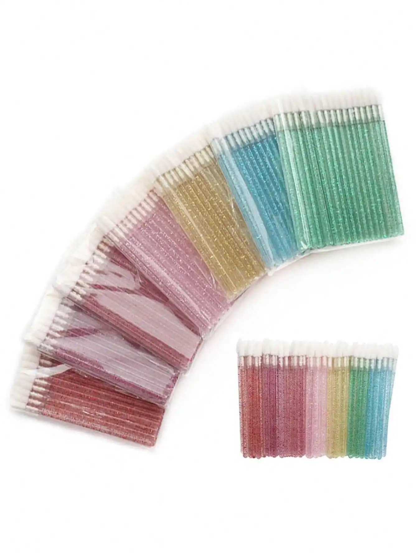 Set of 50 Disposable Lip Gloss Brushes, Eyelash Extension Tools, Mascara Applicators, and Lipstick Applicators—Makeup Tools