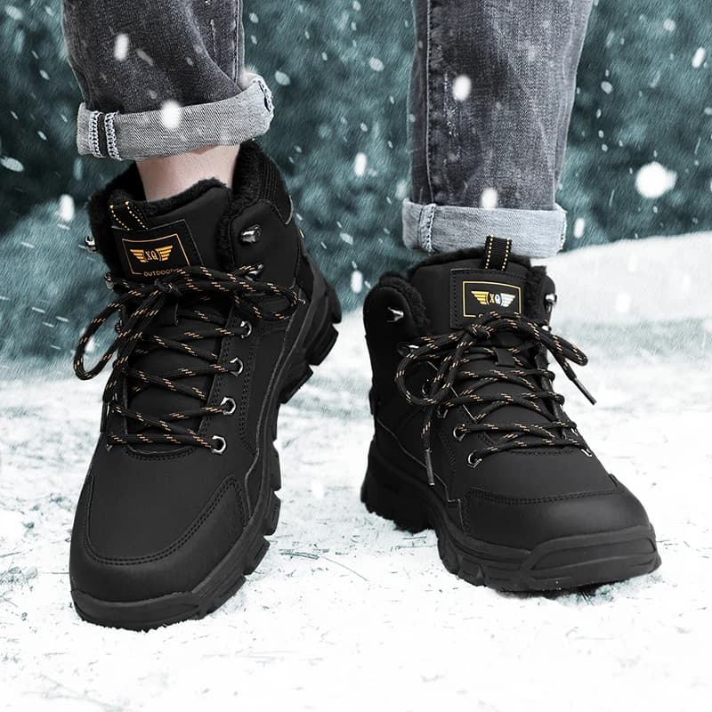 ELUVA Stivali da neve da uomo Stivali da trekking invernali termici impermeabili Antiscivolo Scarpe da alpinismo all'aperto Stivali da trekking caldi per uomo