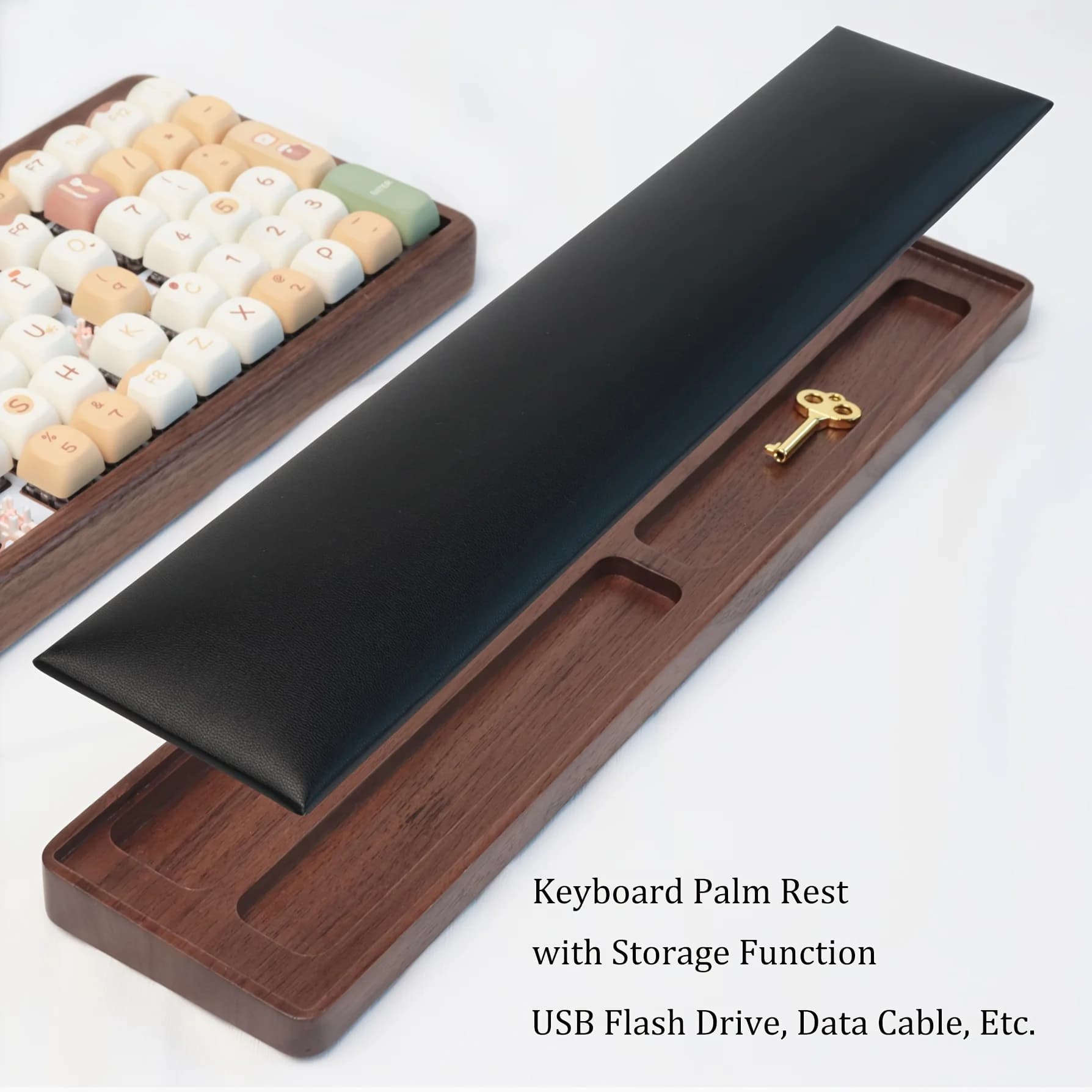 Ergonomic Wooden Keyboard Wrist Rest – Natural Wood, Durable Desk Accessory for 108/98/87/67 Keys,Comfortable Wrist Support Pad