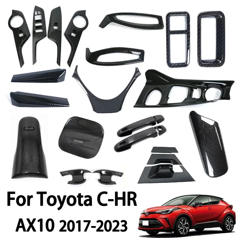 Per Toyota C-HR AX10 CHR 2017-2023, Copertura Protettiva per Pannello Interruttori Finestrini e Bocchette Aria in Fibra di Carbonio, Accessorio Interno
