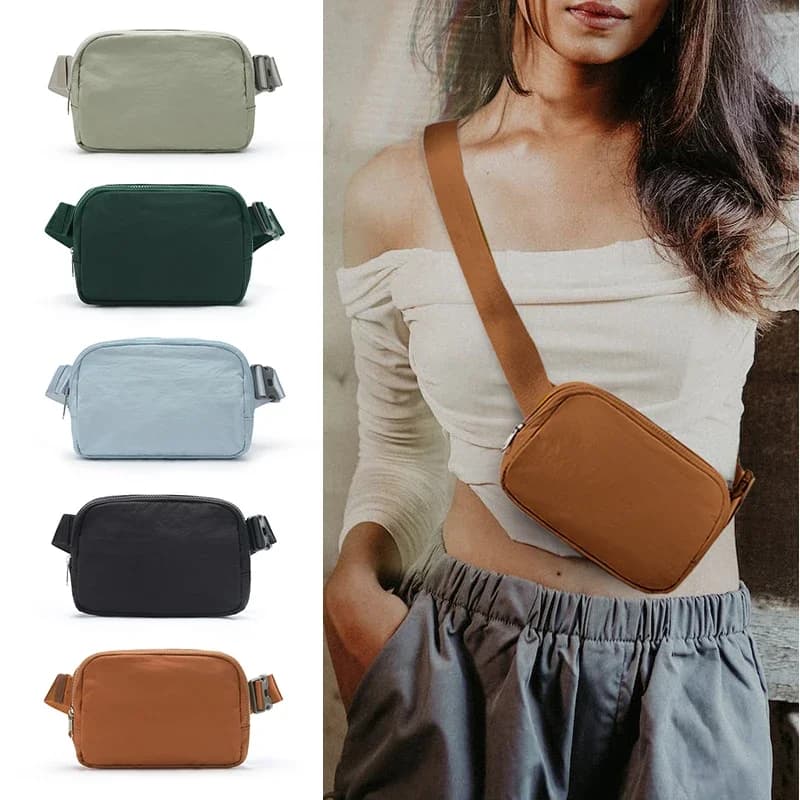 Marsupio per Donna e Uomo, Borsa a Tracolla Impermeabile alla Moda, Mini Borsa da Cintura per Corsa, Escursionismo, Passeggiate e Viaggi