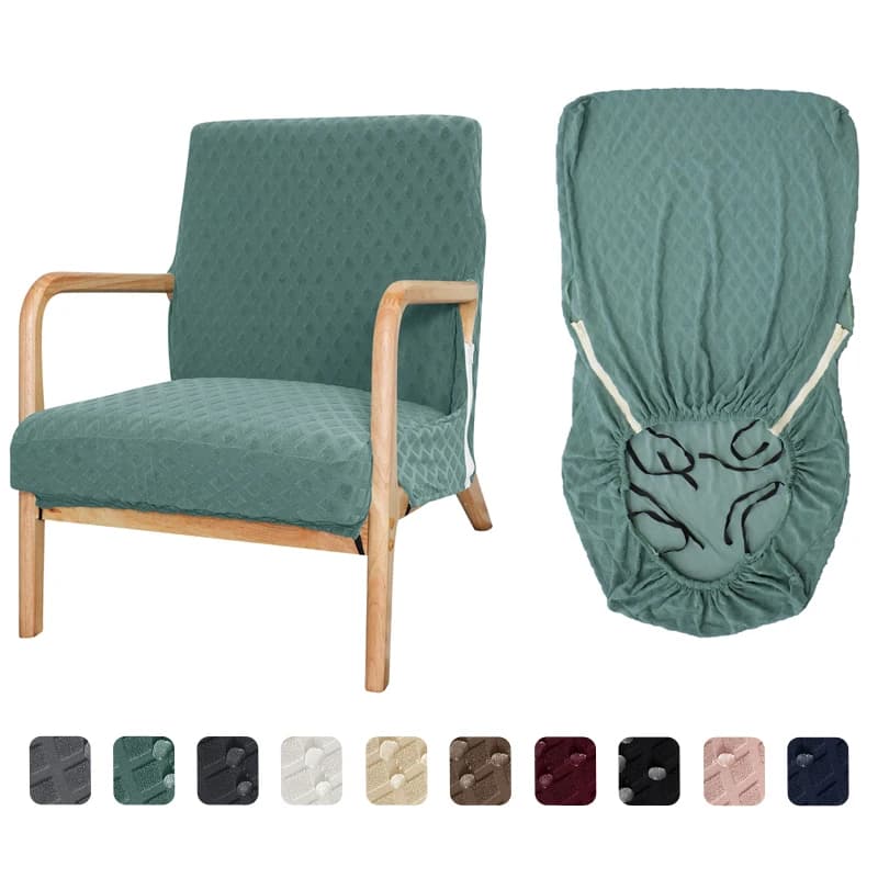 fodera per sedia con bracciolo impermeabile jacquard fodera per sedia in legno protezione elastica per sedia per animali domestici lavabile (solo copertura, senza sedile)