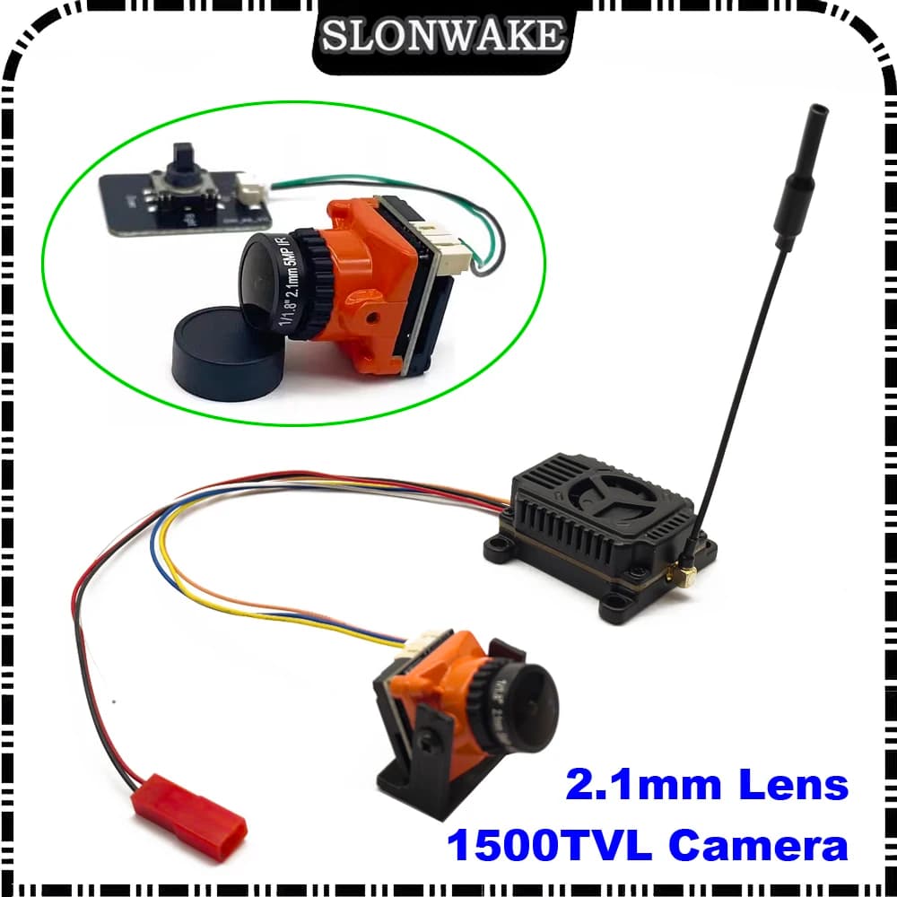 Ready for use Switchable transmitter 5.8G 48CH 4000mW VTX and mini camera CMOS 1500TVL 2.1 mm with cable set Set fpv for racing drone