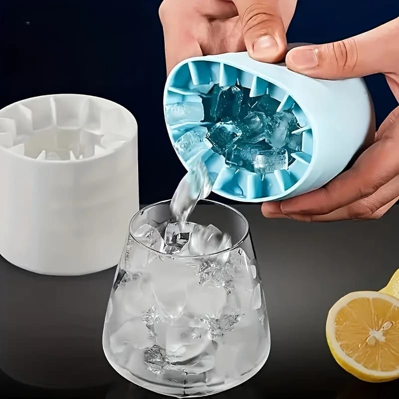 1 quick freezing silicone ice tray - Easy to use, durable plastic mold, produces perfect shape ice cubes, suitable for juices, ice