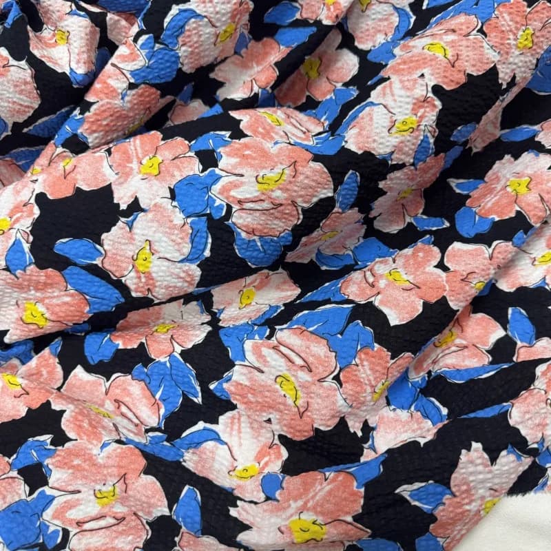 Pure Cotton Fabric Pink Floral Print Dress Blouse Curtain Tablecloth Garment Apparel Handmade DIY Breathable Soft Craft Material