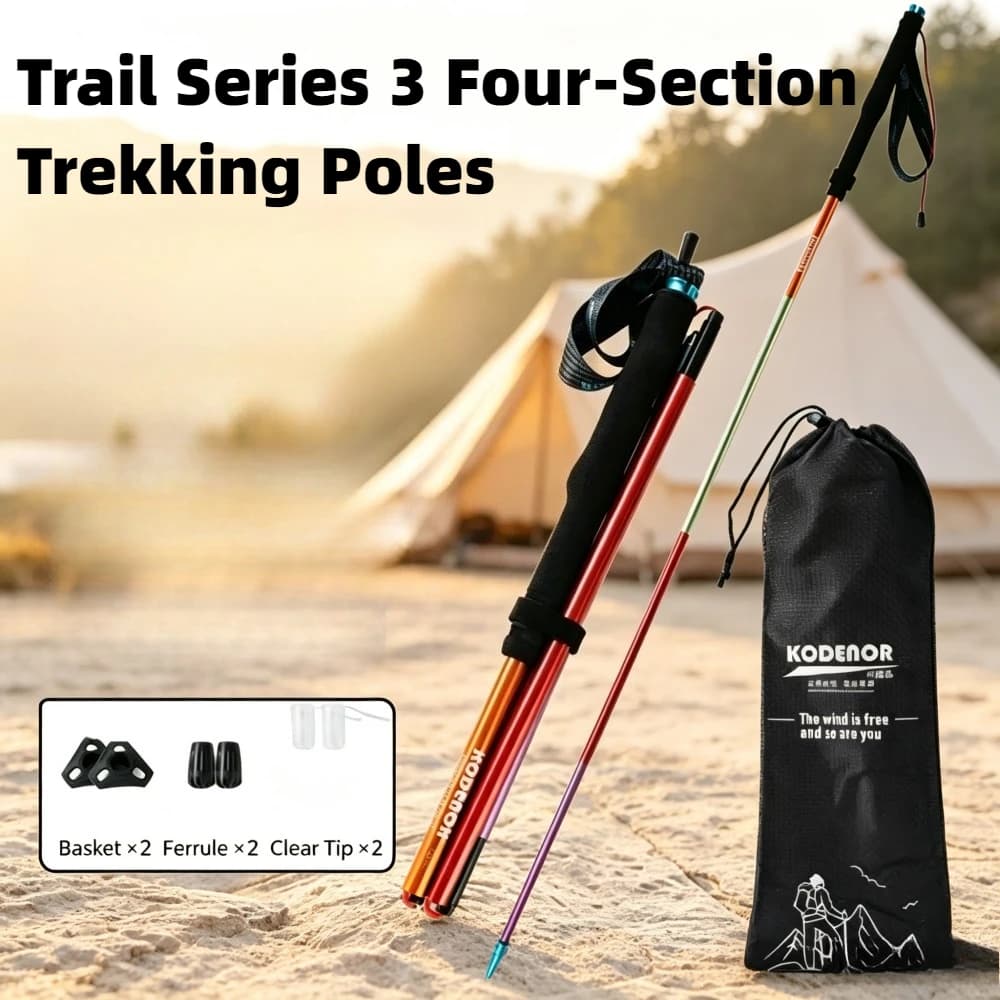 Outdoor Walking Trekking Poles Foldable Cross-country Running Professional Aluminum Alloy Non-slip Camping Trekking Poles