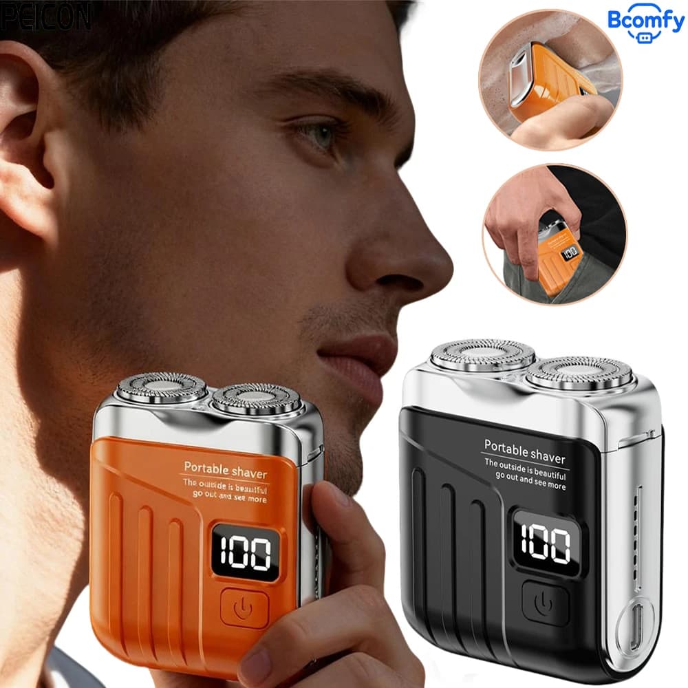 Mini Electric Shaver for Men and Women with Digital LED Display Rechargeable Portable Type C Razor for Home Use