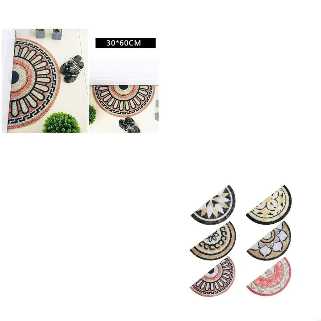 Semi-Circle Entrance Door Mats PVC Hallway Floor Mats Anti-Slip Kitchen Bathroom Carpets Home Decor Door Feets Area Rugs