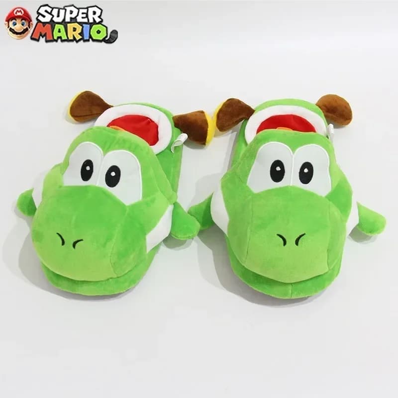 Super Mario Bros Creativity Plush Slippers Anime Yoshi Shoes Winner Cotton Home Slippers Warmth and Comfort Shoes Birthday Gifts