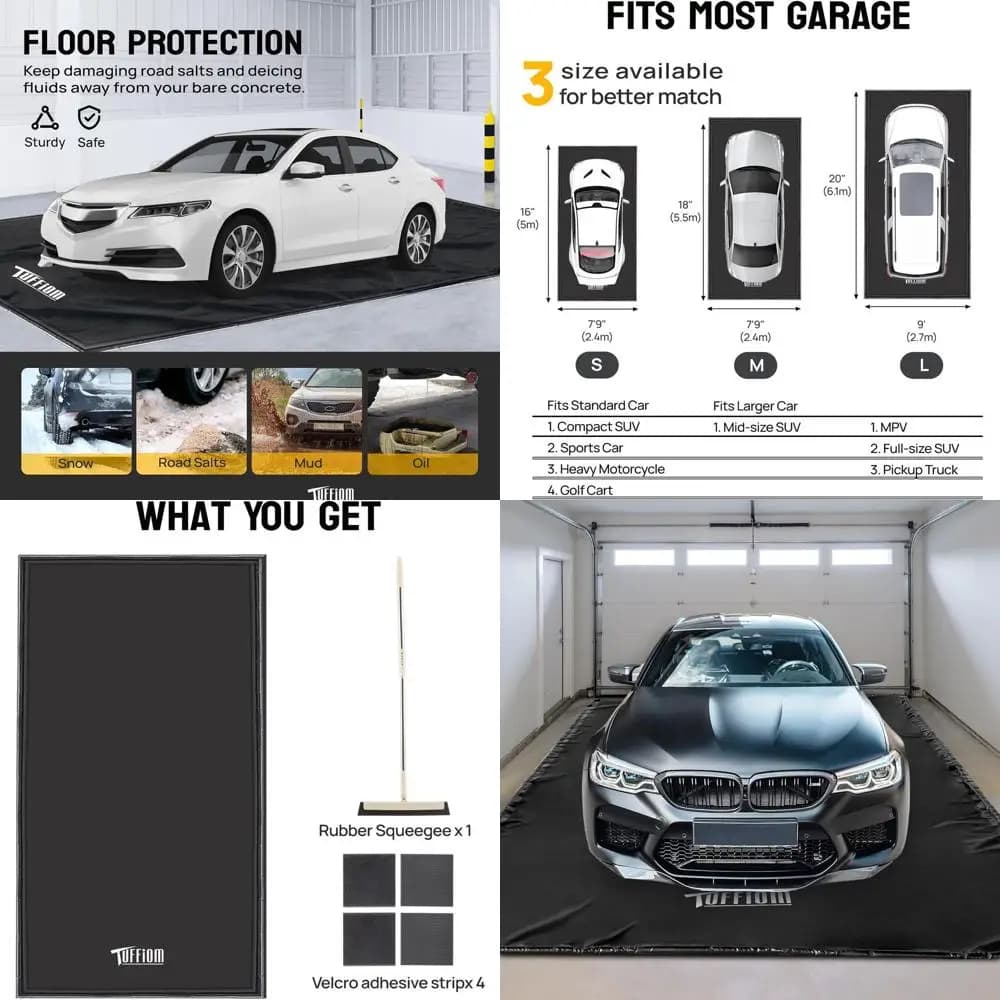 Tappetino per Garage Resistente e Impermeabile, 2,4 x 4,9 m per Auto, Protegge da Ghiaccio, Pioggia, Fango e Olio