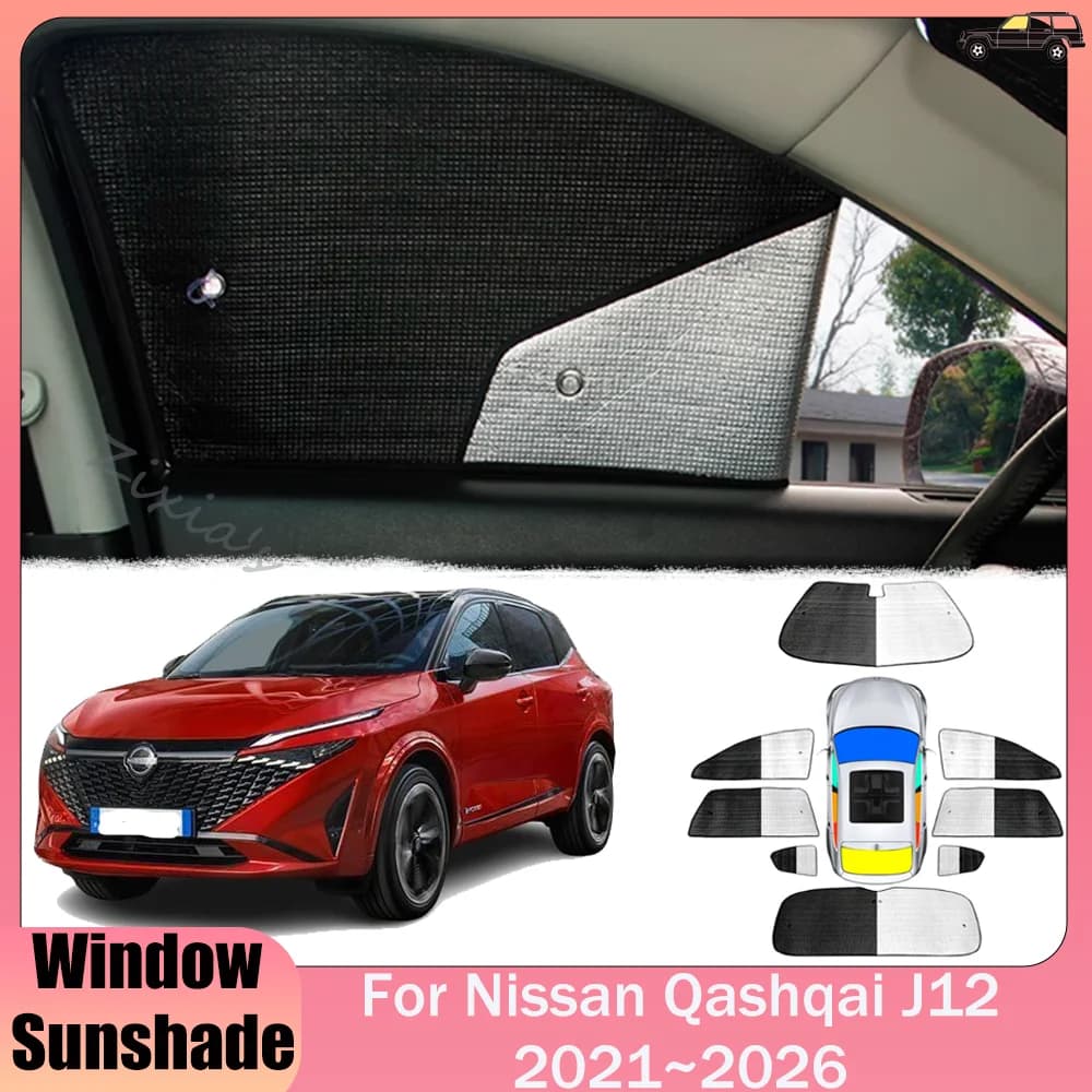 For Nissan Qashqai J12 2021~2026 2022 2023 2024 2025 Car Windows Aluminum Foil Sunshade Skylight Windshield Sun Shade Accessorie