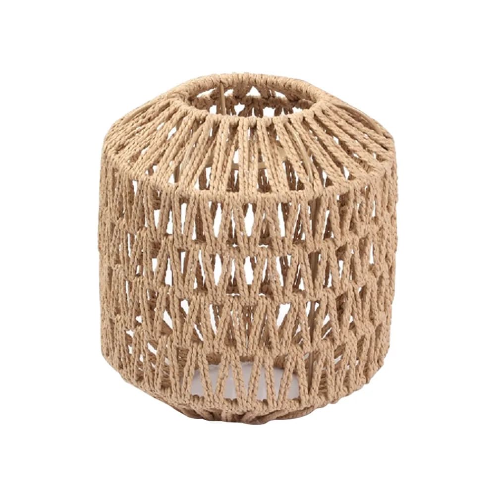 Simulated Rattan Light Fixture Vintage Hanging Lampshade Handmade Woven Lamp Shade for Living Room Bedroom Hotel Restaurant
