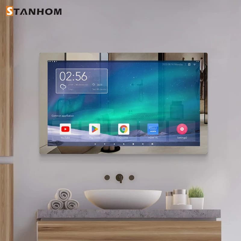 Specchio TV touch screen Android intelligente STANHOM Bathroom Magic da 43 pollici