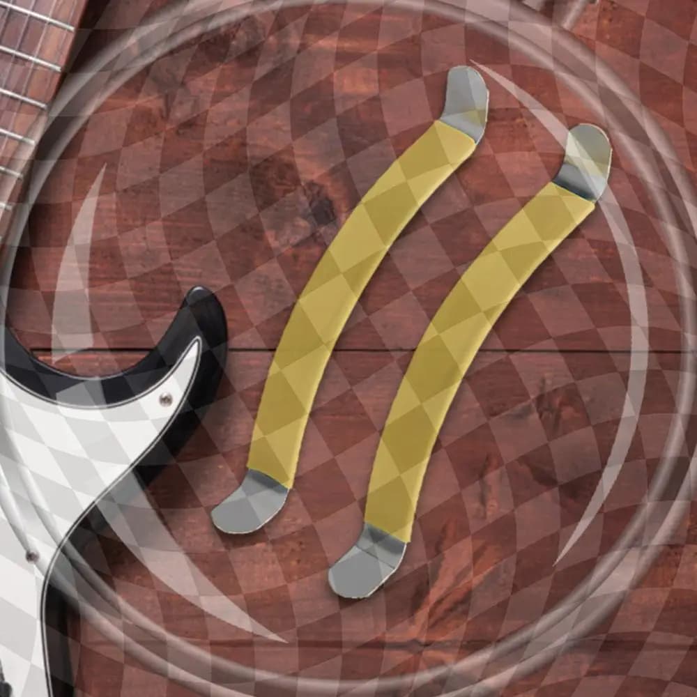 Separatore di corde per chitarra, 2 pezzi, rivestito in gomma, distanziatore portatile in metallo per chitarra, basso, ukulele