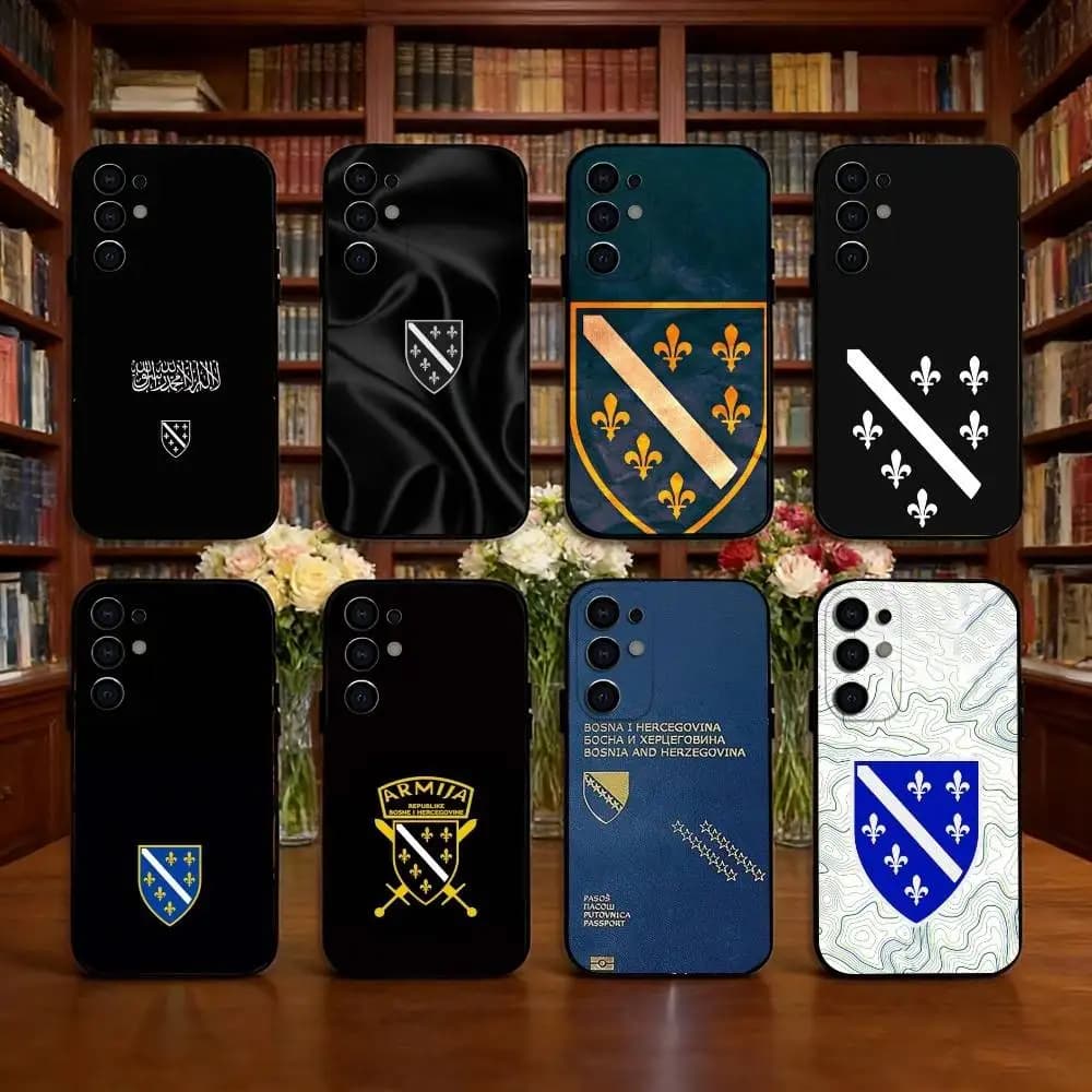 Bosnia and Herzegovina passport Phone Case Black Silicone Soft For Samsung S25,S24,S21,S22,S23,S30,Ultra,S20,Plus,Fe,Lite