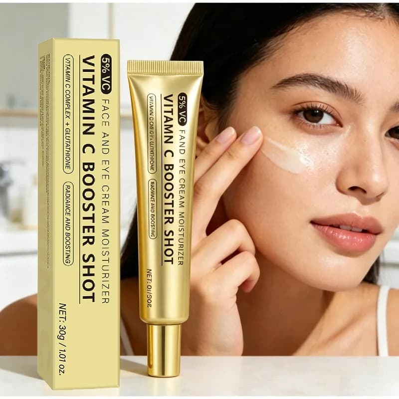 Crema Viso Booster alla Vitamina C per la Cura delle Macchie Scure, Migliora le Rughe Sottili, Cura della Pelle Effetto Vetro Coreano