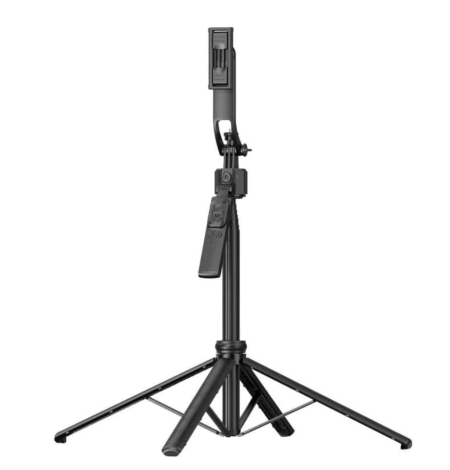 Q515TK Stabilizzatore Gimbal da 1,8 m con Tracciamento Automatico del Volto e Luce Flash, Rotazione a 360° e AI Intelligente per Treppiede Selfie Stick per Smartphone