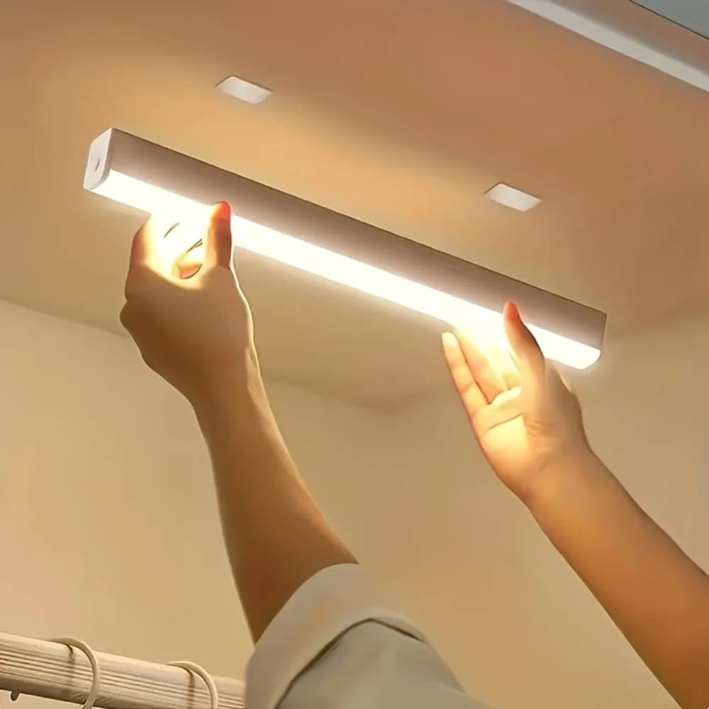 Wireless LED Strips with Motion Sensor: Rechargeable via USB, Multicolor (white/orange/yellow) for Kitchen, Wardrobe, Wardrobe