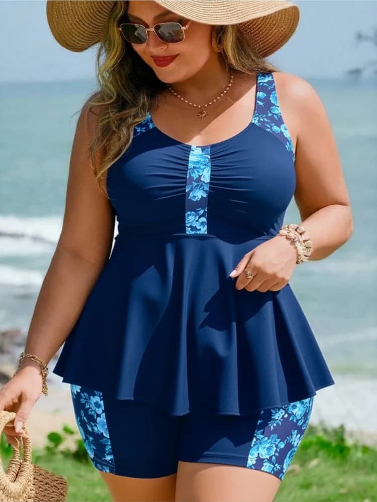 L-4XL Plus Size Women's High Waist Push Up Swimwear Large Size Swimwear 2026 Summer Mujer Swimwear with Pane Control bikini set