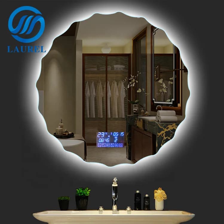 Interruttore con sensore tattile Vanity Specchio da bagno illuminato digitale senza cornice retroilluminato per hotel