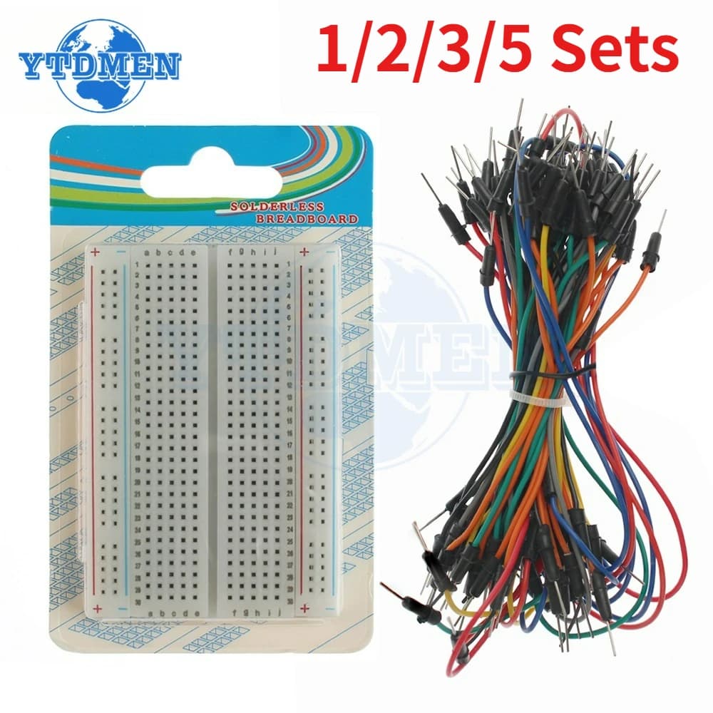 1-5 Set 400 Tie Point Breadboard Schede PCB senza saldatura Prototipo Mini Bread Board universale con 65 pezzi Jumper Wire Kit fai da te