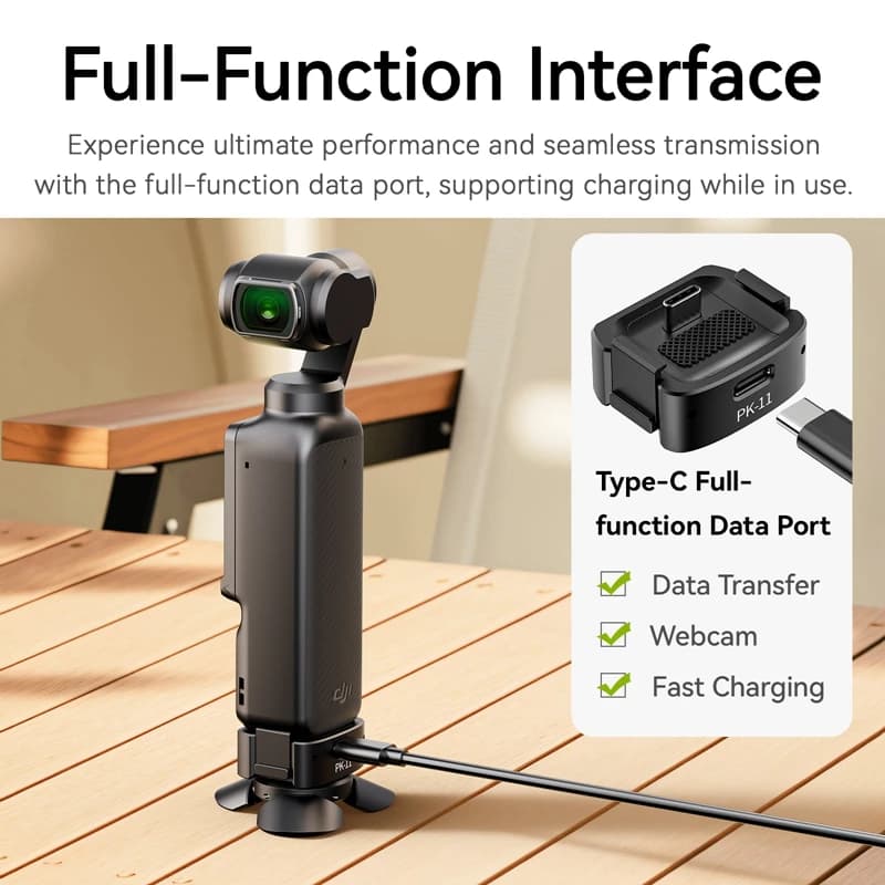 Ulanzi PK-08 Pocket 3 Mini treppiede / Base di localizzazione Arri PK-11 per DJI Osmo Pocket 3 per lo streaming live Vlog Fotografia di viaggio