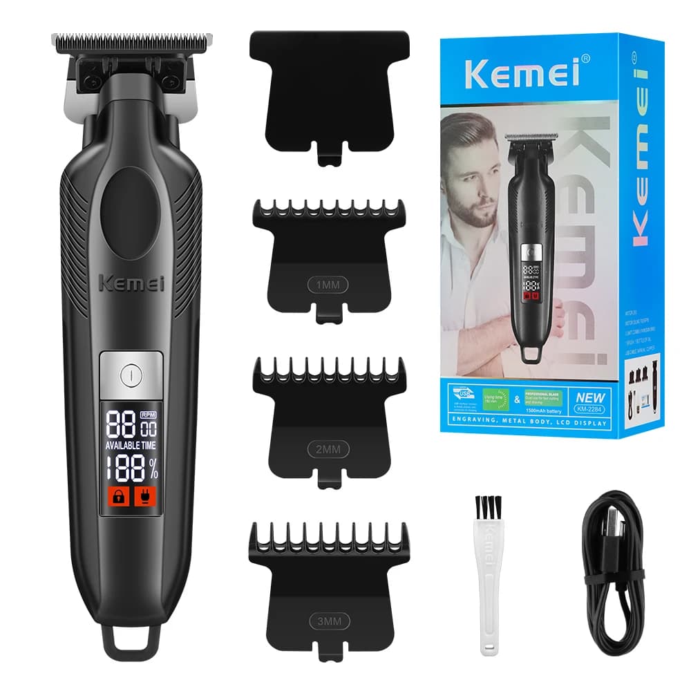 Kemei 2284 Battery Haircut Zero Gapp Barbiere Professional Haircut Finishing Haircutting Machine Rechargeable