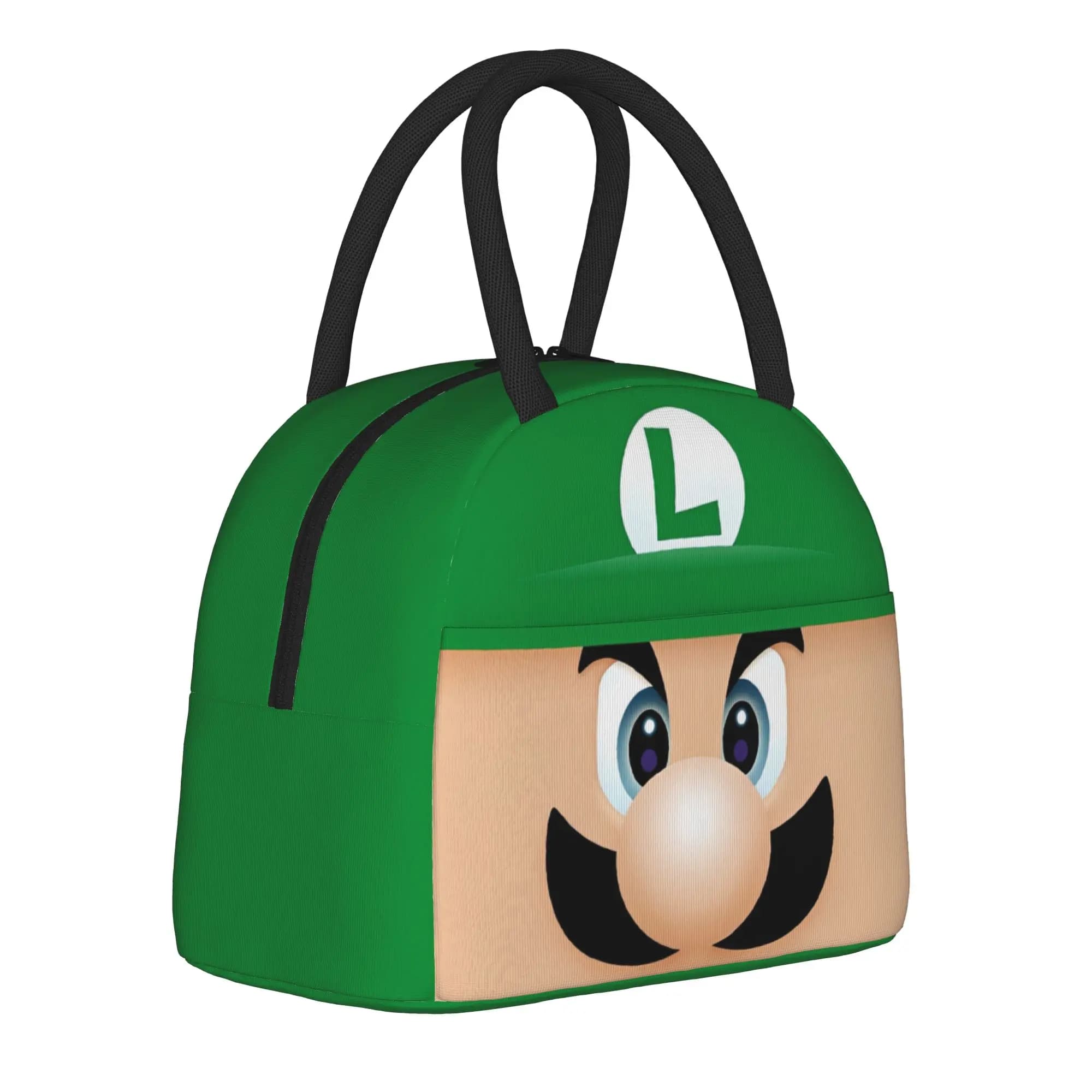 Borsa termica per il pranzo con faccina di Mario e Luigi, borsa termica riutilizzabile, contenitore per il pranzo, borsa grande per il pranzo, borse per la conservazione degli alimenti, per l'ufficio