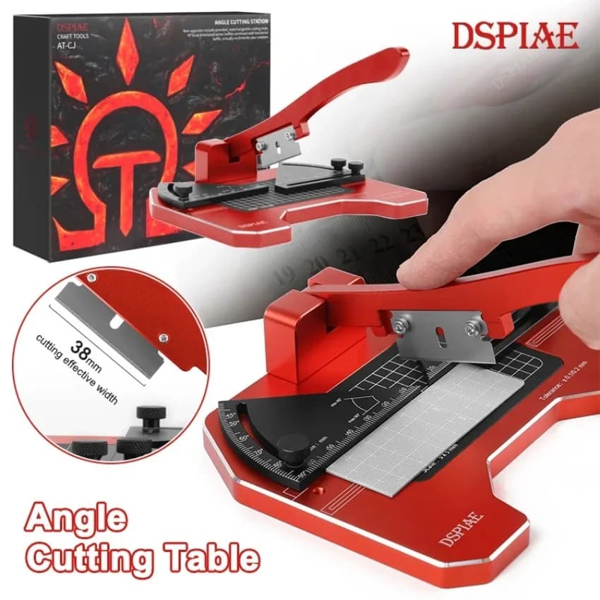 DSPIAE AT-CJ Tavolo da Taglio ad Angolo Fisso, Set di Utensili Manuali di Precisione in Lega di Alluminio per Hobby, Fai-da-Te, Ristrutturazioni e Modellismo