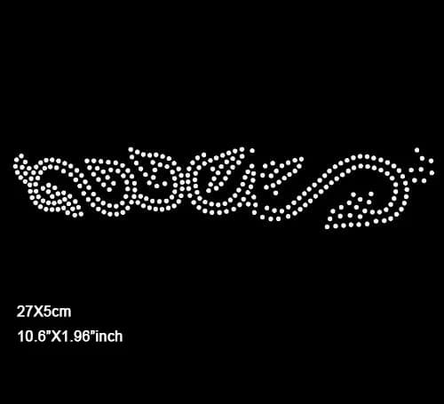 6 pz/lotto (27X5 cm) Nuovo Hot fix Strass Trasferimento Motivi Ferro su Cristallo Strass Motivo Disegni Kit Da Cucire (JA-1400)