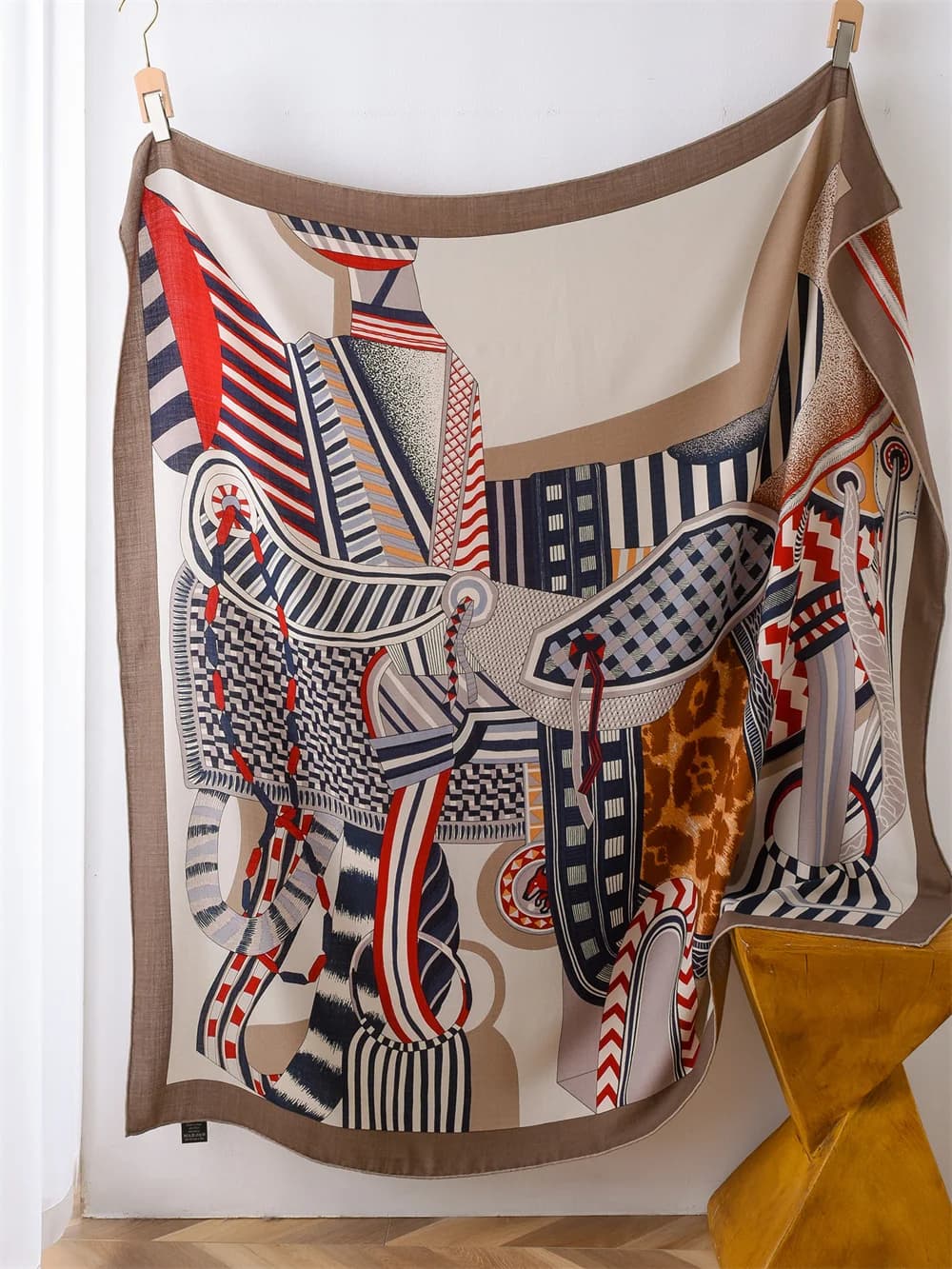 Sciarpa di lana di seta da sella Donna Herms Scialli arrotolati a mano Designer Stola di lusso Pashmina Accessori quadrati caldi Decorazione