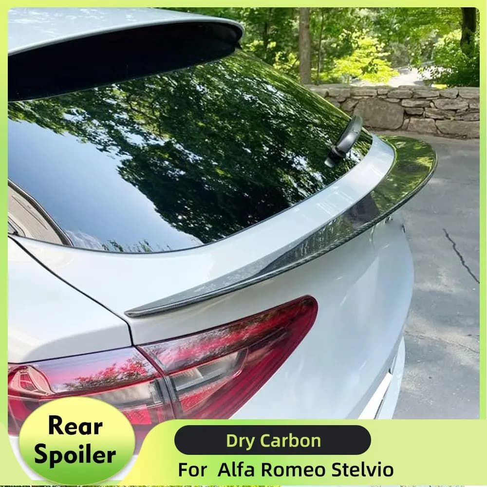 Spoiler per bagagliaio posteriore per Alfa Romeo Stelvio Sedan 4 porte 2017-2021 Spoiler per labbro bagagliaio posteriore in carbonio secco