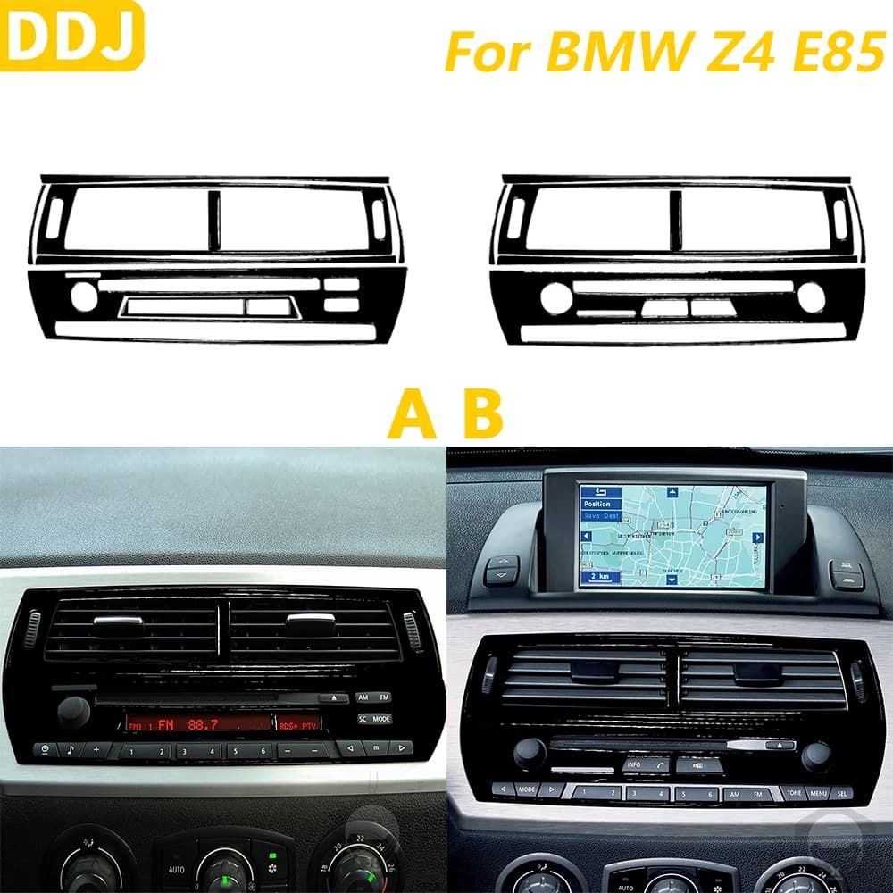 For BMW Z4 E85 E86 2003-2008 Piano Black Central Control Radio CD Air Vent Panel Cover Trim Set Car Accessories Interior Sticker