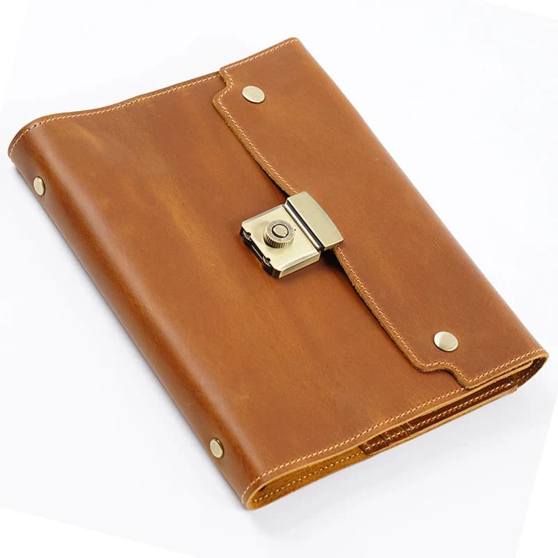 Vintage Leather Binder Notebook A5 Detachable Password Book Journals Multifunctional Sketchbook Diary for Daily Writing