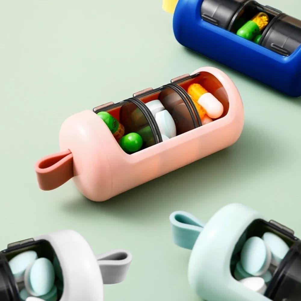 Mini 3 Grids Pill Storage Box Plastic Multifunction Medicines Dispenser Box Moisture-proof Sealed Pill Case