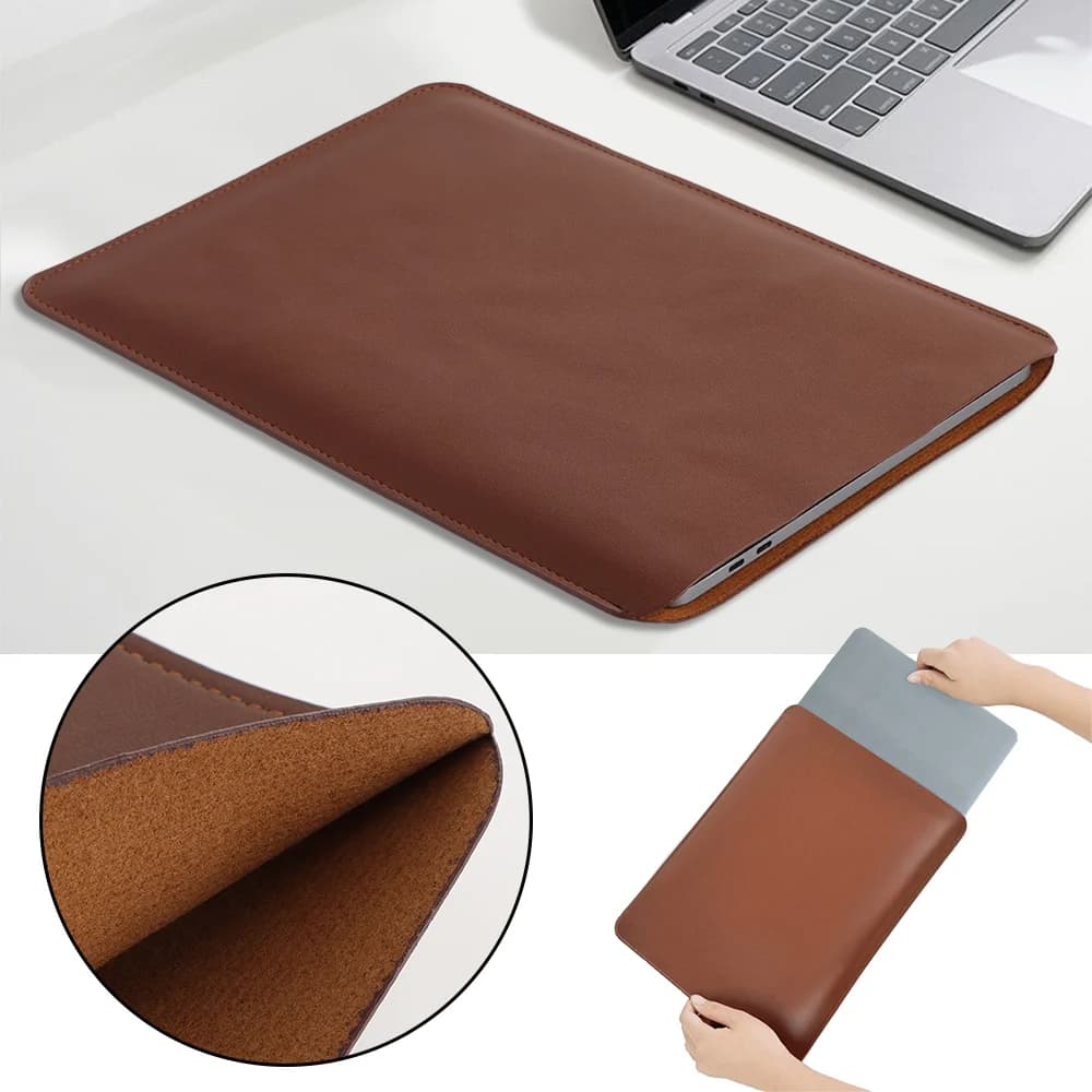 13 14 15 Inch Laptop Sleeve Carring Case Microfiber Lining PU Leather Notebook Tablet Briefcase for Lenovo Dell Laptop