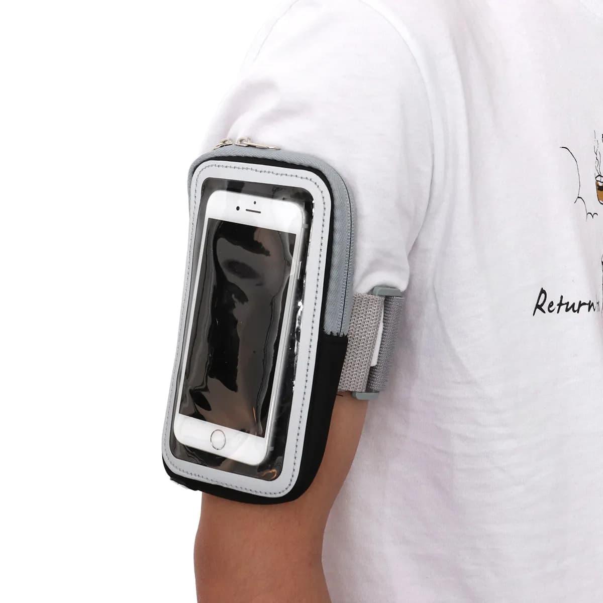 Waterproof Dacron Sports Arm Bag with Adjustable Belt, Lightweight, Running, Phone Arm Case, Keys, Money, Earphones, Black, Under 6 Euro