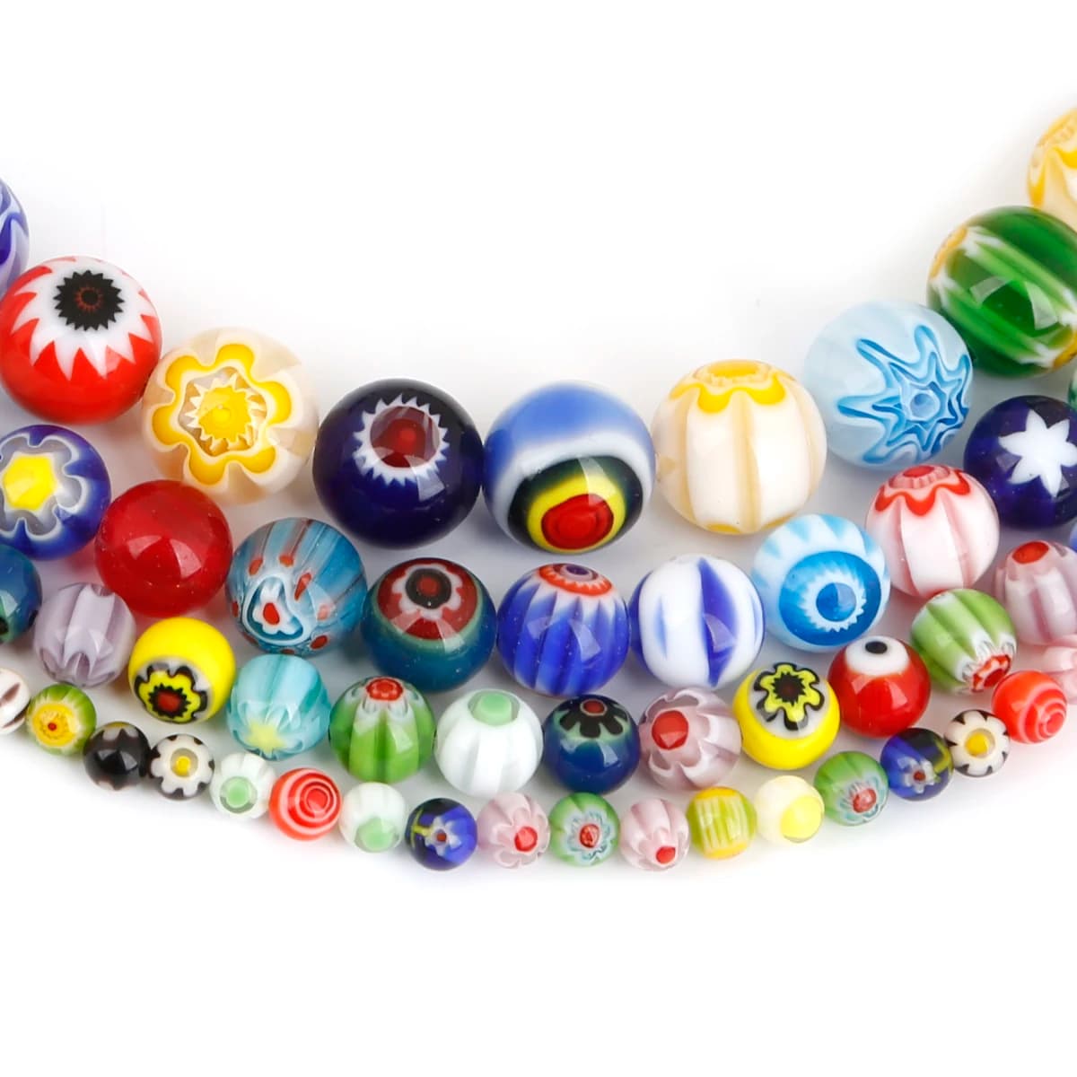 About 39-95 pieces of glass pearls to a thousand flowers, round bulk beads, handmade DIY, necklace, bracelet, ear jewelry accessories Material
