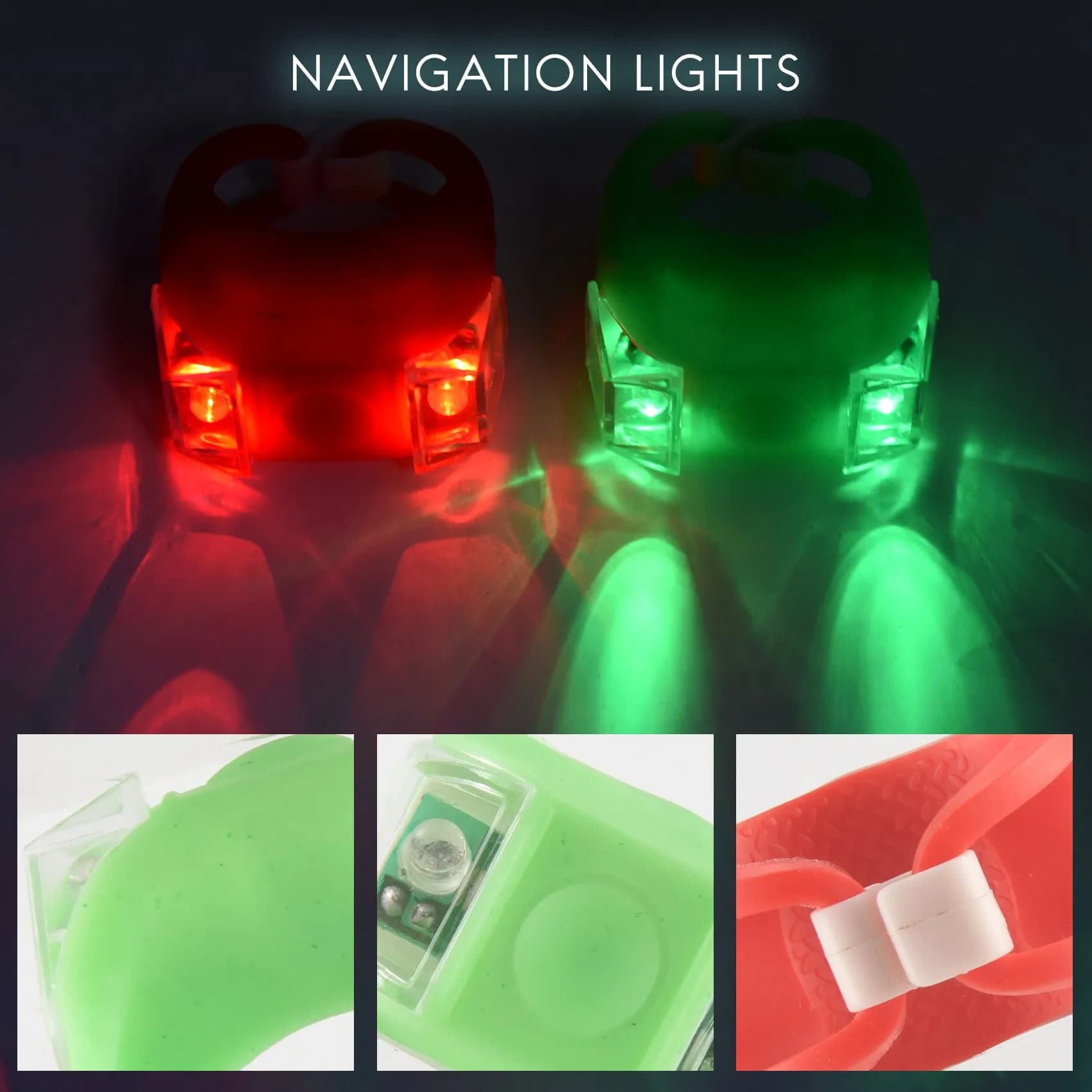 4 luci di navigazione per barche a LED per barche, yacht, motoscafi, bici, caccia, pesca notturna
