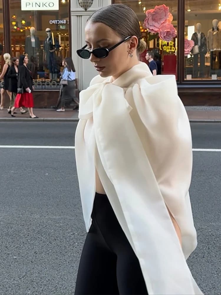 Fashion Women Top Sleeveless Bow High Collar Tunic Female Vest Solid Elegant Summer Chic Lady Streetwear 2026 Office