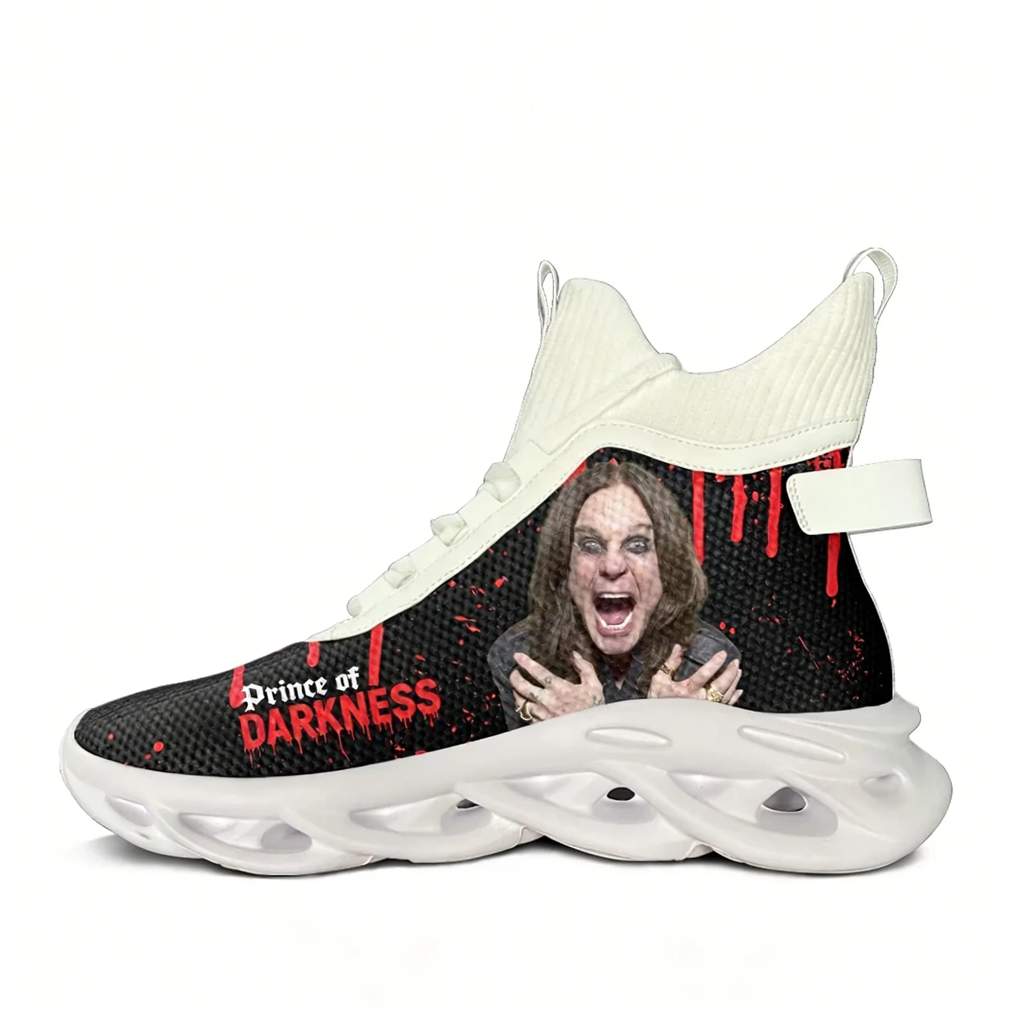 Scarpe da Corsa High-Top Ozzy Osbourne 1948-2025, Sneaker Casual Uomo Donna, Personalizzate con Suola Elastica, Bianche