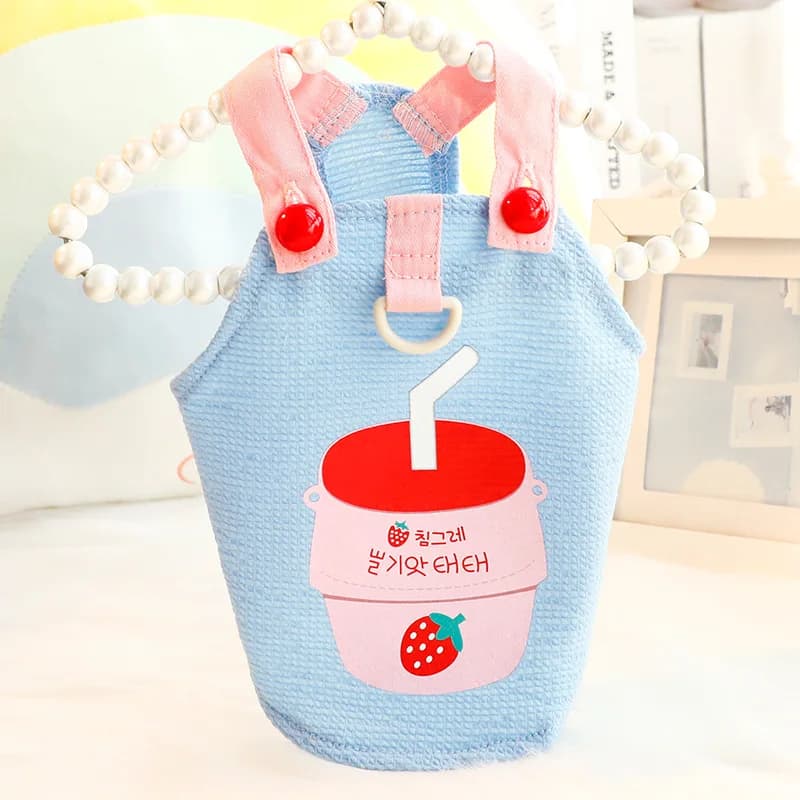 Spring Summer Thin Pet Princess Dress, Fresh Candy Color Camisole Outfit with Leash Hole for Small Dogs & Cats Teddy