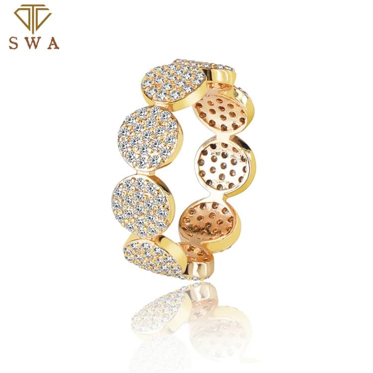Creative diamond inlaid circular ring, European and American style retro jewelry, wish jewelry
