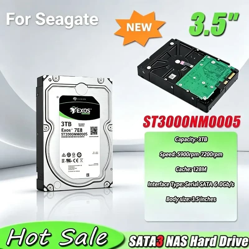 FOR Seagate 3TB Enterprise HDD 7200RPM Desktop Surveillance Video Storage NAS Array ST3000NM0005 Maximize Storage Efficiency